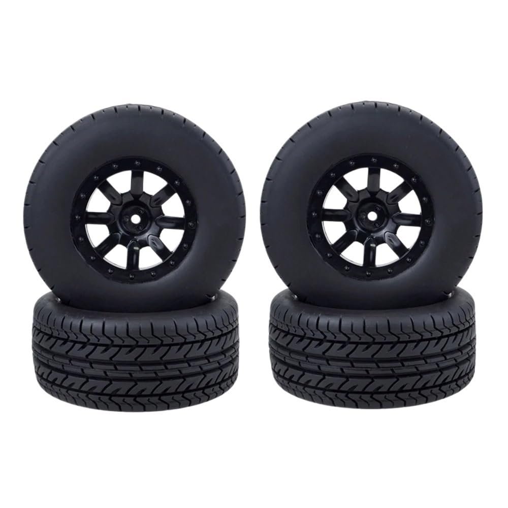 4 PCS 110mm X 45mm RC Car Tires Compatible with 1/10 Short Course Vehicles Wheel 12mm Hex Adapter