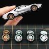 1/64 Wheels and tires for Upgraded Mainline Cast Model Car,Diameter is 0.39In, Rotating Ten Axes, 4 Sets/Pack, ABS wheels with Rubber Tires Rivet Shaft with Brake Pads (Series T(4 sets)) view 1