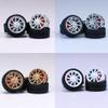 1/64 Wheels and tires for Upgraded Mainline Cast Model Car,Diameter is 0.39In, Rotating Ten Axes, 4 Sets/Pack, ABS wheels with Rubber Tires Rivet Shaft with Brake Pads (Series T(4 sets)) view 2