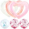 3 Pack Heart Pool Floats Inflatable Blow up Heart Shaped Swim Rings 43.3 x 43.3 Inch and 3 Pack 16 Inch Inflatable Glitter Beach Ball for Water Fun Beach Bachelorette Party for Adults (Color Set 2) view 1