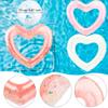 3 Pack Heart Pool Floats Inflatable Blow up Heart Shaped Swim Rings 43.3 x 43.3 Inch and 3 Pack 16 Inch Inflatable Glitter Beach Ball for Water Fun Beach Bachelorette Party for Adults (Color Set 2) view 2