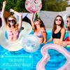 3 Pack Heart Pool Floats Inflatable Blow up Heart Shaped Swim Rings 43.3 x 43.3 Inch and 3 Pack 16 Inch Inflatable Glitter Beach Ball for Water Fun Beach Bachelorette Party for Adults (Color Set 2) view 4