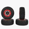 1/10 Short Course Rubber Tires Beadlock Wheel Rim Set Compatible with 4x4 R Vehicles and 1/10 22S 2WD SCT Models view 1
