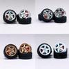 1/64 Wheels and tires for Upgraded Mainline Cast Model Car,Diameter is 0.39In,Thick-Five Axles, 4 Sets/Pack, ABS wheels with Rubber Tires Rivet Shaft with Brake Pads (Series Y(4 sets)) view 2