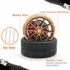 1/64 Wheels and tires for Upgraded Mainline Cast Model Car,Diameter is 0.39In,Thick-Five Axles, 4 Sets/Pack, ABS wheels with Rubber Tires Rivet Shaft with Brake Pads (Series Y(4 sets)) view 3