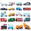 Blosssound 20 Pcs Wooden Car Vehicle Set for Toddlers Wooden Vehicle Community Helpers Toys with Police Fire Trucks Ambulance Car Toys Gift for Kids Preschool Classroom Educational Activity view 1
