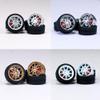 1/64 Wheels and tires for Upgraded Mainline Cast Model Car,Real Rider SeriesDiameter is 0.39In, Nine-axis, 4 Sets/Pack, ABS wheels with Rubber Tires Rivet Shaft with Brake Pads(Series V(4 sets) view 2