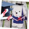 Cabilock Graduation Bear Doll Outfit Plush Gown Cap Compact Size Effortless Dressing for Celebration view 4