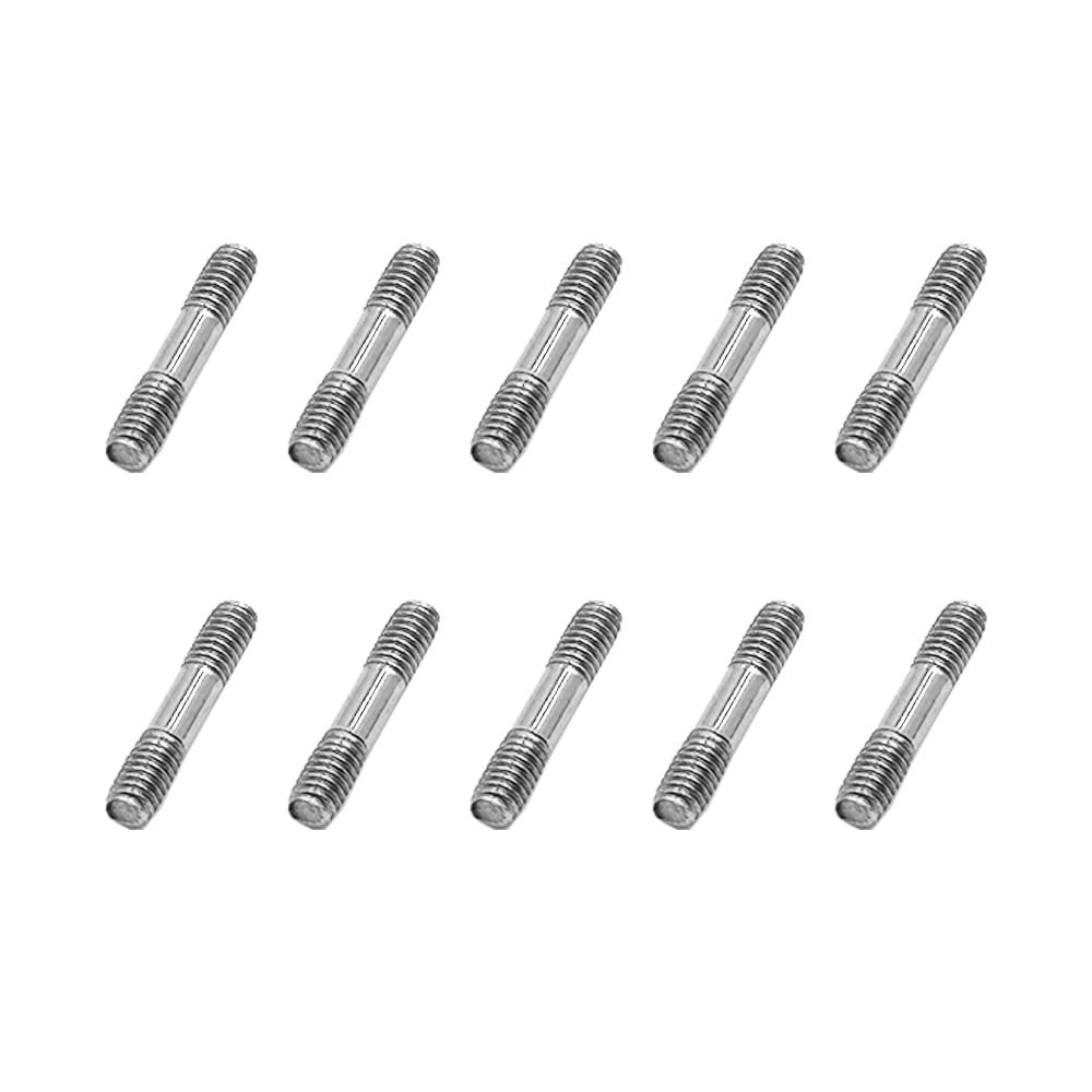 10PCS RC Toy Pushrod Connector Double End Threaded Rod Stainless Steel Rod Linkage for RC Airplane Helicopter Car Boat DIY Model Toy Parts (M4X25mm)
