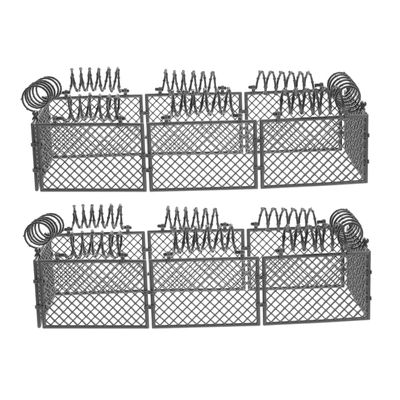 CIYODO 2sets Miniature Plastic Fence for Farm Animals and War Scene Flexible Configuration Safety Guardrail for Creative Play Plastic for Boys and Girls Imaginative Layouts