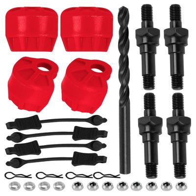 RCYouHott RC Upgrades Part Plastic Shock Cap Protector&Steel Shock Standoff for 1/8 Kraton Outcast Typhon Notorious Talion 6S BLX,1/7 Mojave Infraction Felony 6S BLX Limitless,Red