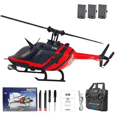 1/30 Scale C138 RC Helicopter with 6-axis Gyroscope, 2.4G 6CH Remote Control Aircraft with Altitude Hold and Optical Flow Positioning, One-Key Takeoff/Landing, Gift for Adults