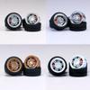 1/64 Wheels and tires for Upgraded Mainline Cast Model Car,Diameter is 0.39In, Double-shaft, 4 Sets/Pack, ABS wheels with Rubber Tires Rivet Shaft with Brake Pads (Series X(4 sets)) view 2