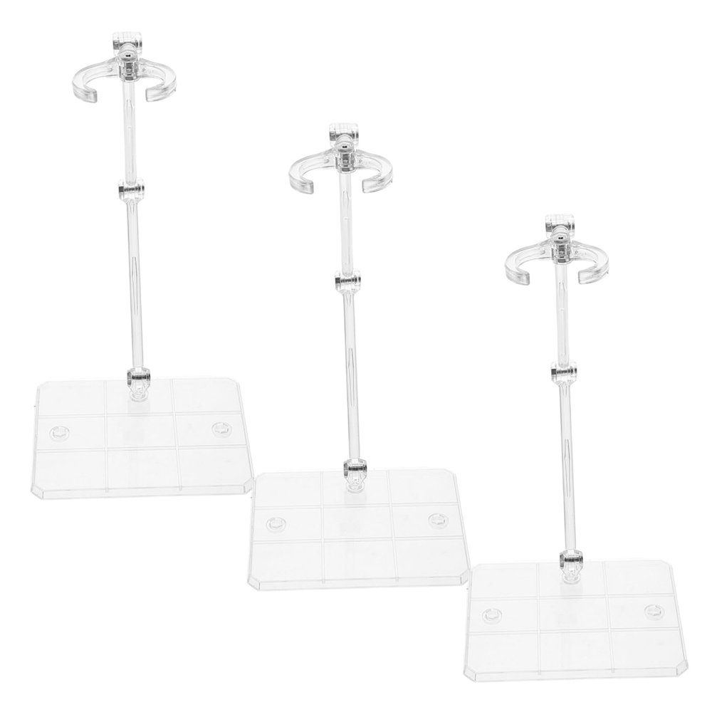 KONTONTY 3pcs Transparent Acrylic Action Figure Stand for Doll Display Miniature Mannequin Holder Stylish Collectible Organizer for Home and Retail Use