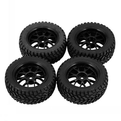 4Pcs 75mm Rubber Off-Road Wheel Rim and Tires Compatible with MN99S 144001 RC Car Compatible with Rally Climbing