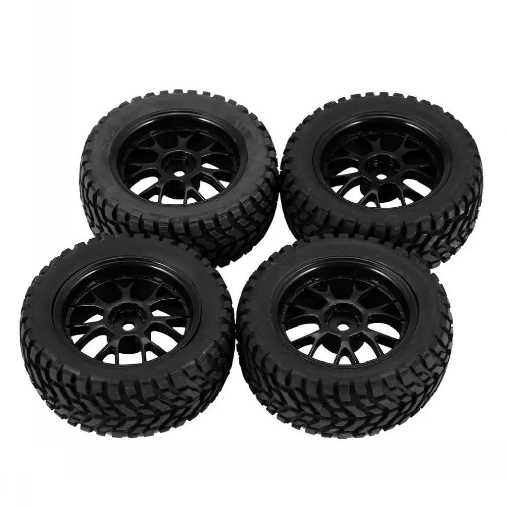 4Pcs 75mm Rubber Off-Road Wheel Rim and Tires Compatible with MN99S 144001 RC Car Compatible with Rally Climbing