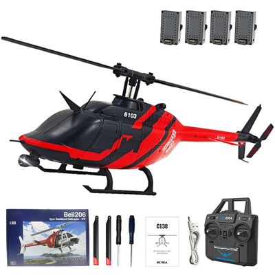1/30 Scale C138 RC Helicopter with 6-axis Gyroscope, 2.4G 6CH Remote Control Aircraft with Altitude Hold and Optical Flow Positioning, One-Key Takeoff/Landing, Gift for Adults