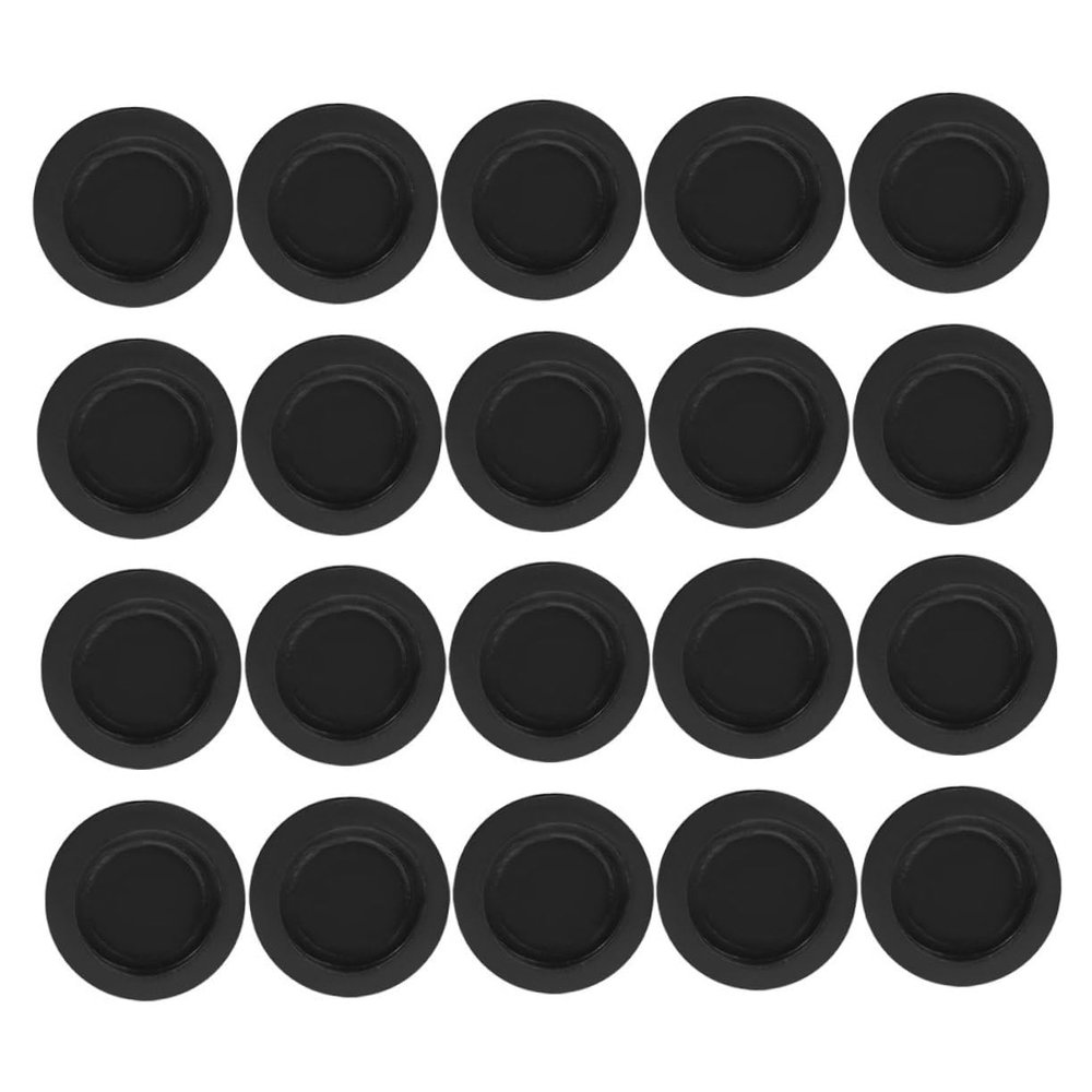 KONTONTY 20pcs Rubber Piggy Bank Plugs Round Money Saving Box Stoppers with Inner Diameter Black Covers for Lidless Banks Excellent Seal for Protection