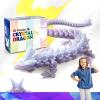 HyBaiS 24 inch Large 3D Printed Dragon,3D Dragons Figurine Toy,Big 3D Printed Toys,Easter Stuffer Gift for Kids 5-7,Desk and Home Deco(Crystal Purple) view 1