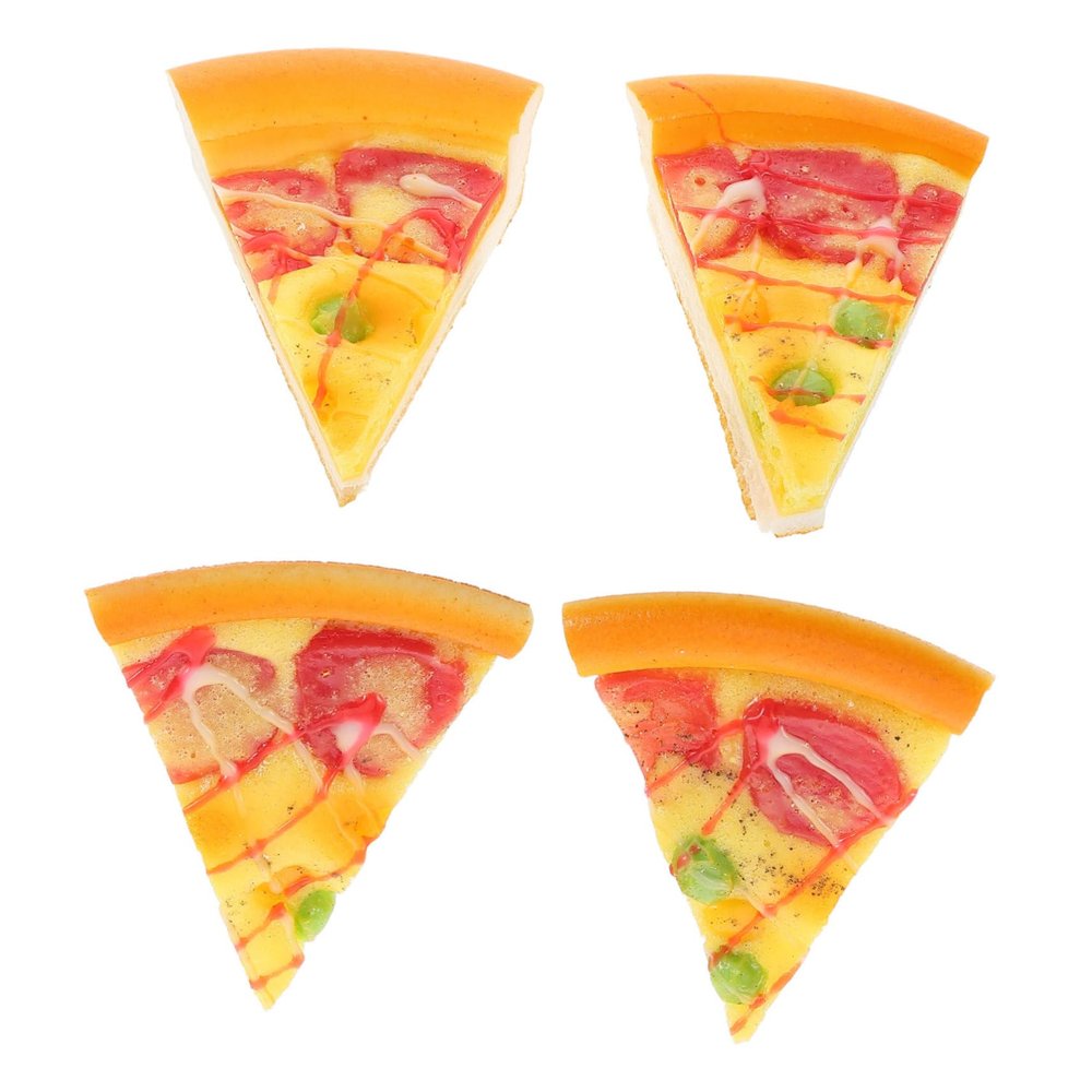 Alasum 4pcs PU Simulation Cheese Pizza Slices Model Realistic Pretend Food Props for Kitchen Play and Pizza Party Decoration Fun Kitchen Food Shapes for Imaginative Play
