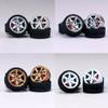 1/64 Wheels and tires for Upgraded Mainline Cast Model Car, True Rider Series,Diameter is 0.39In, Six-Axis, 4 Sets/Pack, ABS wheels with Rubber Tires Rivet Shaft with Brake Pads (Series Z(4 sets)) view 2