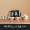 Cartoon Strawberry Rabbit Travel Tea Set, Portable Outdoor Cam Teapot Tea Cup - Yu Fen Ru Kiln Strawberry Rabbit One Pot Two Cups Travel Tea Set view 2