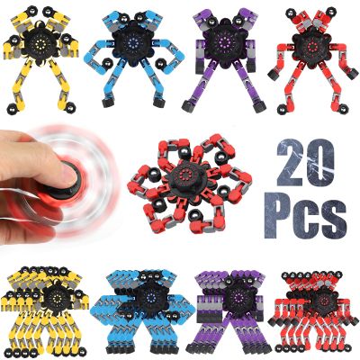 20PCS Robot Fidget Spinner Easter Egg Filler Stuffer Transformable Chain Toy for Kids Adults, DIY Deformable Fidget Bulk, Hand Spinning Desk Toy, Birthday Gift Classroom Prizes Party Favor Supply