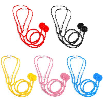 RoundFunny 10 Pack Boys Girls Kids Stethoscope Toy Disposable Plastic Stethoscope Real Working for Girls Boys Doctor Kit Role Play Costume Pretend Game Accessories