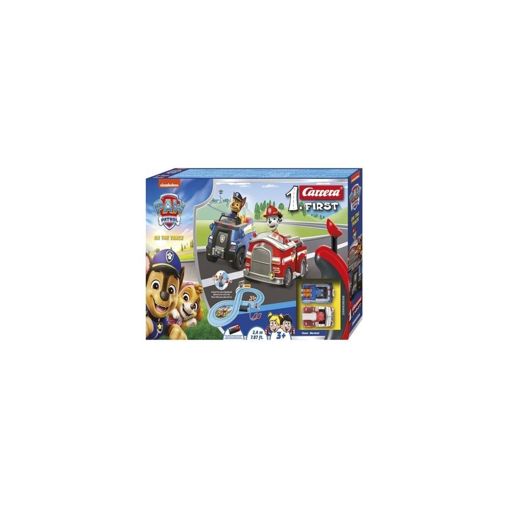 Carrera First Paw Patrol, On The Track - Play Track with Chase & Marshall, Child-Friendly Hand Controller, 2.4 Metre Track & Interactive Elements - for Small Racing Fun and Adventures