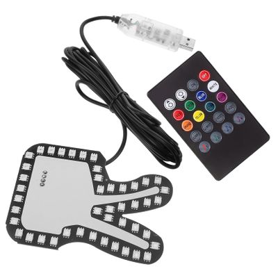 FELTECHELECTR 1set Car Window Finger Light Multi-Function Gesture Hand Signal Lamp USB Powered Tail Light for Enhanced Safety and Interaction Material Compatible Automotive Models