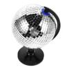 CIYODO Unique Spinning Disco Ball Globe Reflective Office Desk Decor for Men Creative Silver Decorative Globe with Rotatable Feature Cool Desk Accessory for Home and Office view 1