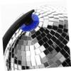 CIYODO Unique Spinning Disco Ball Globe Reflective Office Desk Decor for Men Creative Silver Decorative Globe with Rotatable Feature Cool Desk Accessory for Home and Office view 3