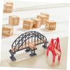 NAMOARLY 2pcs Wooden Train Bridge Track Accessories Engaging Play for Boys and Girls Motor Skills and Creativity Compatible Major Wooden Train for Family Interaction view 4