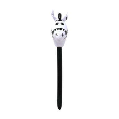harayaa Horsehead Stick Toy Inflatable Stick Horse Balloon Hobby Horse Riding Toy Animal Blowing Up Stick Lightweight PVC Material Suitable for Birthday Suppl, Blaclk