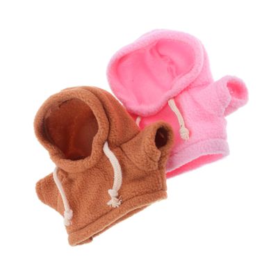 BRIGHTFUFU 2Pcs Plush Doll Clothes for 20CM Stuffed Animal Cute Bear Hoodie Outfits and Replacement Clothing for Plush and Dolls Assorted Colors