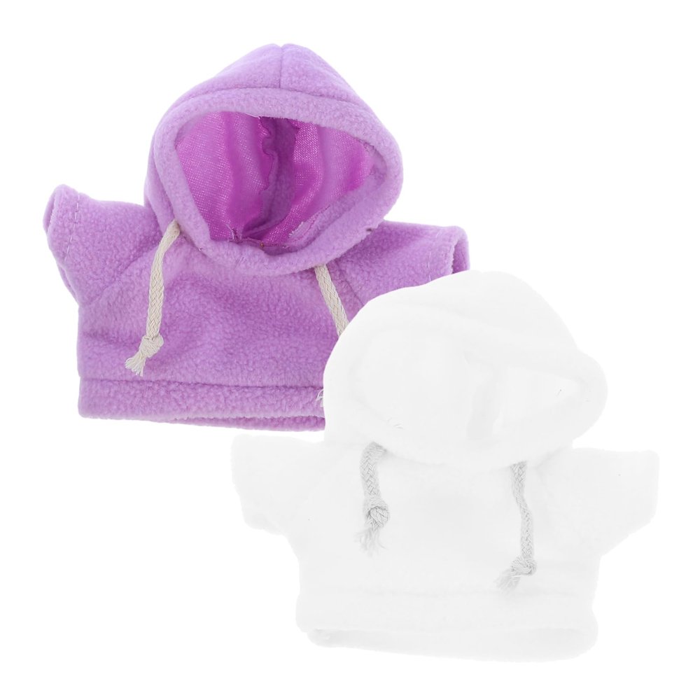 KOMBIUDA 2pcs Plush Bear Doll Costumes Cute Hooded Outfits for Stuffed Animals Soft Plush Clothing & Light Ideal for Doll Dress Up and Pretend Play