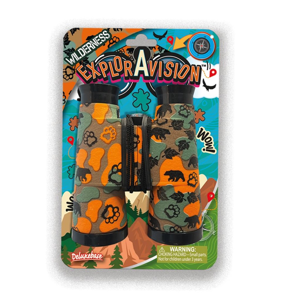 ExplorAvision - Wilderness Binoculars from Deluxebase. Safari Portable and Compact Binoculars for Kids. Great Zoo Animal Toys for Boys and Girls and Educational Toys for Outdoor Exploration.