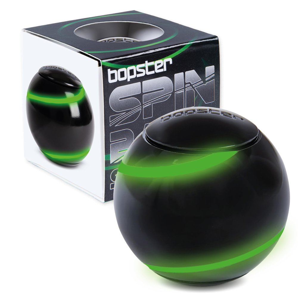 bopster Metal Spin Ball Fidget Hand Spinner | Premium Desk Toy for Kids, Teens & Adults | Stress & Anxiety Relief | Autism, ADHD, ADD | Ideal Christmas Stocking Filler | Glow in The Dark
