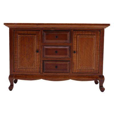 1:12 Scale Dollhouse Storage Cabinet Miniature 2 Doors 3 Drawers Wooden Doll House Furniture