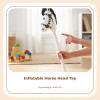 ToysCentral Basics Hobby Horse Stick Toy Portable Creative Party Decoration for Horse Themed Party, White Head view 3