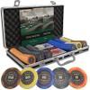 Bullets Playing Cards | Poker Set Adriana | 300 Clay Poker Chips (14 g) with Aluminum Case, Plastic Playing Cards & Dice  Texas Holdem, Numbered Values view 1