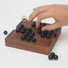 HAFI INTERNATIONAL Wooden Marble Solitaire Board Game - Premium Handcrafted Classic Puzzle Marbles, Brain Teaser for Adults & Kids, or Coffee Table Decor Portable Solo Strategy ((Black-Marble-Ball)) view 3