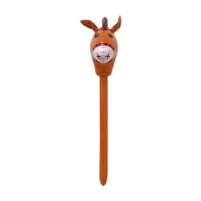 DYNWAVE Horsehead Stick Toy,Lovely Horse Head Stick Balloon, Creative Cartoon Fun Party Decoration, Horse Riding Stick for Party, Brown