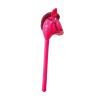 DYNWAVE Horsehead Stick Toy,Party Decoration,Portable Blowing up Stick Toy,Cartoon Horse Riding Stick for Horse Themed Birthday Party, Rose red view 1