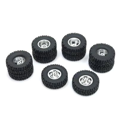 RC Upgrade Accessories for WPL B16 B36 for HengLong for FeiYu for JJRC 6WD Metal Upgrade Accessories Front Single Rear Dual Hub Tire RC Car Replacement Parts(Silver)