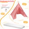 4 Pack Teepee Tent for Kids with Light String and Inflatable Airbed, Slumber Party Tents, Sleepover Tents Party for Girls Boys Indoor Outdoor (Pink) view 2