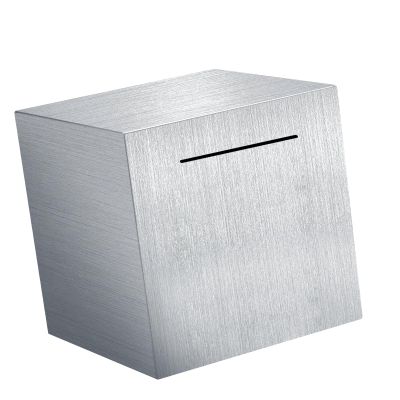 Adult Piggy Bank, Stainless Steel Piggy BankMetal Saving Box, Piggy Bank for Adults Must Break to Open (Silver, 4.7 inches)