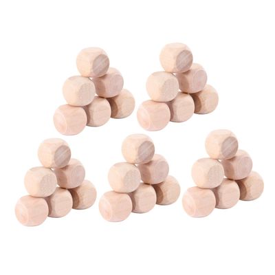 Garneck 100 Pieces Blank Wooden Cubes 16 mm - Natural Wooden Craft Cubes - Ideal for Painting and Designing for - Montessori and Creative DIY Projects