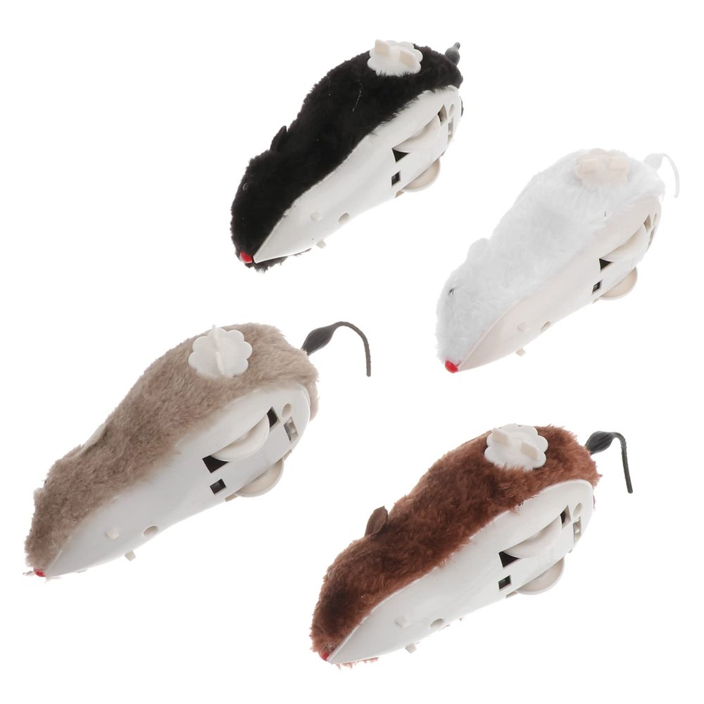 IMIKEYA 4Pcs Wind Up Mouse Set - Fun Clockwork Racing Mice for - Plastic Prank