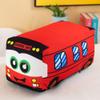 13.8 Inches Car Plush Toy Simulation Bus Cute Cartoon Pillow Filling Car Plush Pillow Toy Gift Children's Birthday (Red) view 2